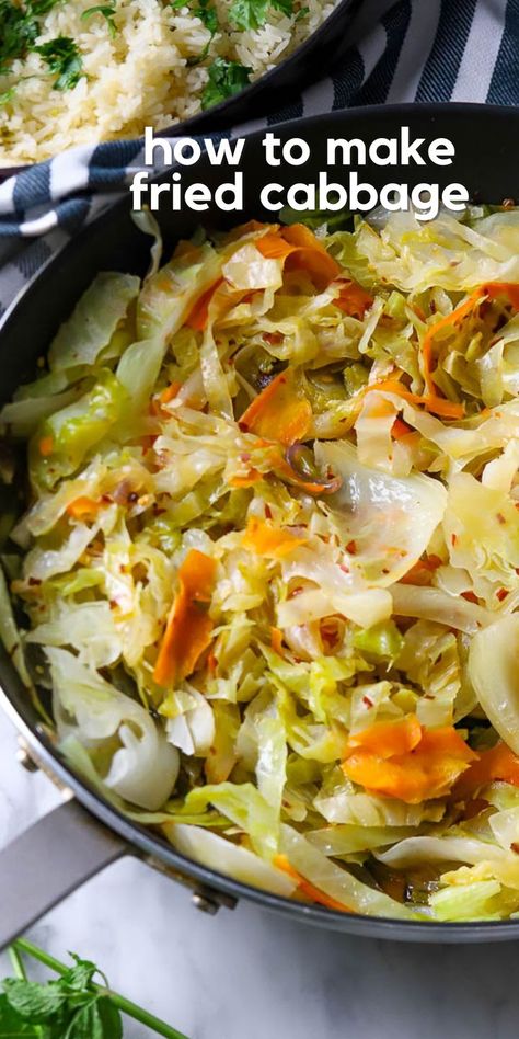 This easy Fried Cabbage Recipe is just what you need for a healthy side dish. Our easy side dish is ready in about 30 minutes What To Make With Cabbage, Easy Fried Cabbage, Fried Cabbage Recipe, Easy Chicken Casserole Recipes, Healthy Stir Fry, Healthy Side Dish, Cabbage Recipe, Best Casseroles, Fried Cabbage