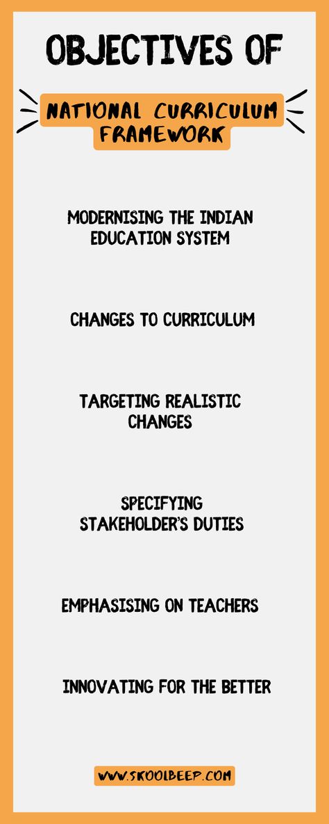 With a well-structured policy-building process and guidelines in place, NCF relies heavily on goal-oriented objectives. These objectives are the building blocks of the whole framework. Listed below are the most vital National Curriculum Framework objectives. Goal Oriented, Report Card Comments, Building Process, Report Card, School Education, Professional Growth, Education System, The Building, Building Blocks