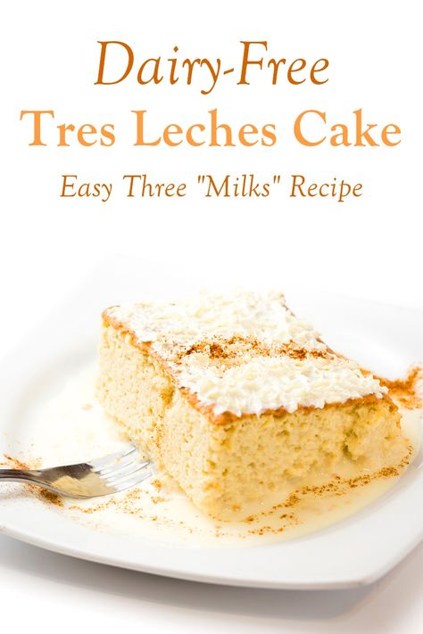 Dairy Free Ideas, Tres Leches Recipe, Authentic Mexican Desserts, Dairy Free Cake Recipe, Three Milk Cake, Chocolate Tres Leches Cake, Tres Leches Cake Recipe, Leches Cake, Dairy Free Cake