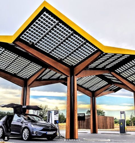 Solar Canopy Architecture, Solar Panel Canopy, Solar Pergola, Solar Energy Design, Wood Canopy, Canopy Architecture, Shelter Design, Urban Landscape Design, Carport Designs