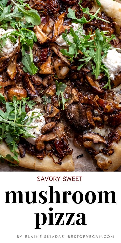 Craving the perfect vegan pizza? Look no further! Introducing the Caramelized Shallot & Wild Mushroom Pizza – loaded with deliciously caramelized shallots, luscious wild mushrooms, and all the veggies you love! 🍄🥬🌶️ A meal that's not just for vegetarians, but for everyone who appreciates a flavor explosion in their pizza. Dive into this scrumptious delight and experience the magic! ✨ Get the full recipe! Wild Mushroom Pizza, Quick Easy Vegan Recipes, Blue Zone Diet, Mushroom Pizza Recipes, Roasted Carrot Salad, Pizza Vegana, Sweet Pizza, Vegan Comfort Food Recipes, Roasted Red Pepper Pasta