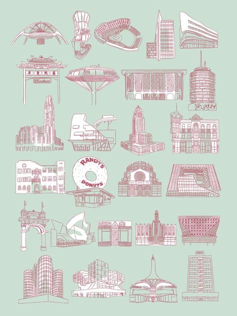 Gifting Local: 12 California artisans you should support - Curbed SF #california #usa #visitcalifornia #shopping #giftguide #local Los Angeles Map Illustration, Teal Poster, Architectural Landmarks, Record Dividers, Los Angeles Architecture, Los Angeles Map, Manhattan Map, Emerson College, Boyle Heights