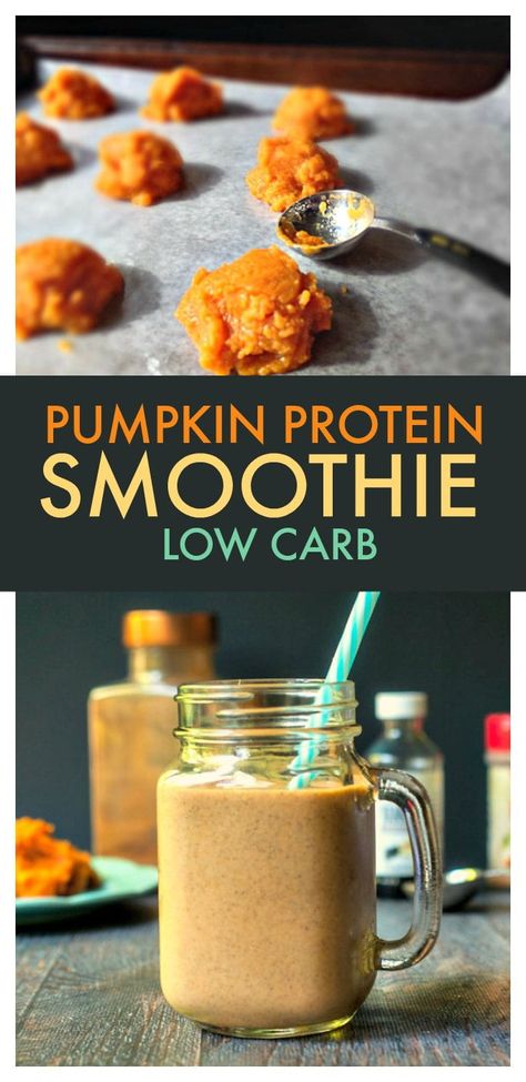 Pumpkin Spice Smoothie Recipe, Smoothie Low Carb, Pumpkin Pie Protein Smoothie, Pumpkin Protein Smoothie, Pumpkin Protein Shake, Fiber Breakfast, Pumpkin Smoothie Recipe, Puree Recipes, Pumpkin Pie Protein