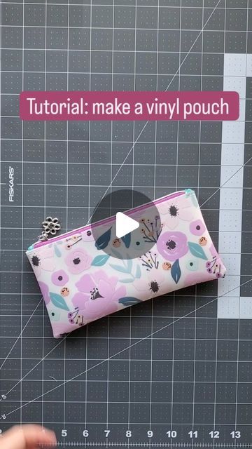 Muriel Corbierre on Instagram: "Vinyl and zipper from @zippervalley, use code Muriel10 for 10% off your order (valid until the end of March 2024). . *Pouch Tutorial* You need: 2 pieces of vinyl 9" long, 4.5" tall 2 squares of quilting cotton 1.5" #5 NYLON zipper tape + pull: 8" long Double sided tape Teflon foot  Gutermann all purpose polyester thread Microtex needle 90/14  A hair drier to warm up the vinyl before turning  A turning tool (e.g. chopstick) to help with pocking the corners out. . . . #vinylpouch #pouch #pouchtutorial  #sewingtutorial #diy #zippervalley #learntosew #maker" Mini Zipper Pouch, Faux Leather Zipper Pouch Tutorial, Versatile Pencil Case With Zipper Pouch, Diy Vinyl Pouch, Personal Use Pencil Pouch With Zipper, Vinyl Pouches Tutorial, Sewing Vinyl Bags, Vinyl Zipper Pouch Tutorial, Double Zipper Pouch Tutorial