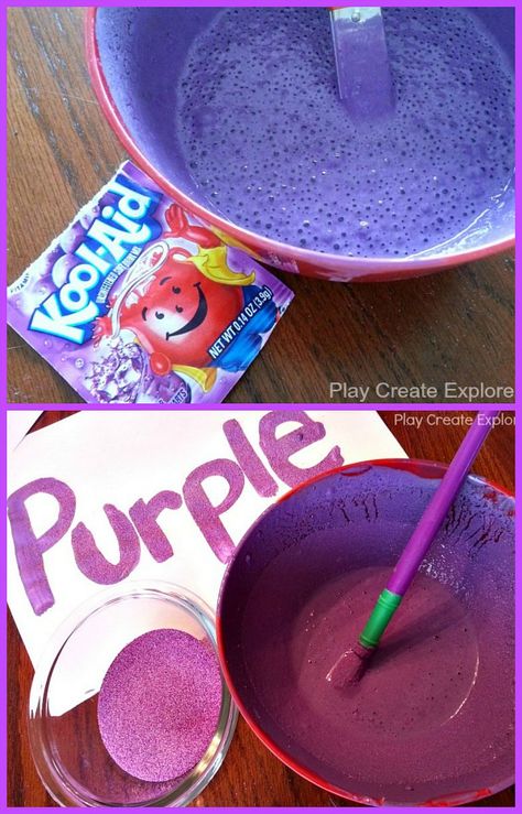 I made some Grape Scented Sand Paint during our Purple Themed Week, in the Color of the Week Exploration Series . It ... Steam For Preschool, Daycare Themes, Purple Crafts, Color Of The Week, Art Activities For Toddlers, Sensory Activities Toddlers, Sensory Art, Teaching Colors, Daycare Activities