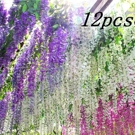 Wisteria Vine, Silk Flower, Wisteria, Artificial Flowers, Ceiling, Silk, Purple, Flowers