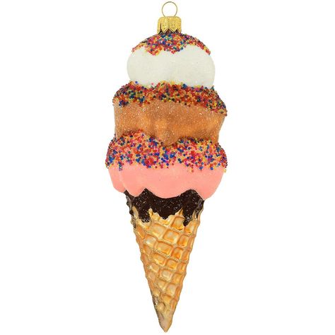 99 Ice Cream, Chocolate And Strawberry, Neapolitan Ice Cream, Sugar Cones, Ice Cream Cookie Sandwich, Old World Christmas Ornaments, Ornament Cookies, Love Ice Cream, Ice Cream Cookies