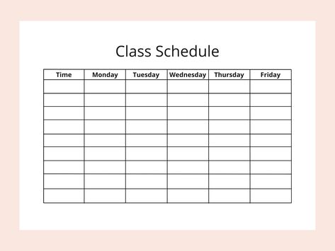 Printable Class Schedule Planner Instant Download Minimalist Weekly Schedule A4 - Etsy Australia School Schedule Templates, Class Schedule Planner, Homeschooling Schedule, Schedule Maker, Class Schedule Template, Class Planner, Minimalist Template, Classroom Schedule, Schedule Templates