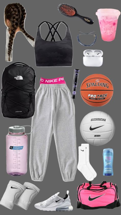 #vibes Cute Outfits For Sports Games, What To Wear To Basketball Practice, Cute Basketball Outfits, Basketball Clothes Outfits, Volleyball Fits, Vollyball Outfits, Volleyball Outfit, Sports Outfits, Preppy Inspiration