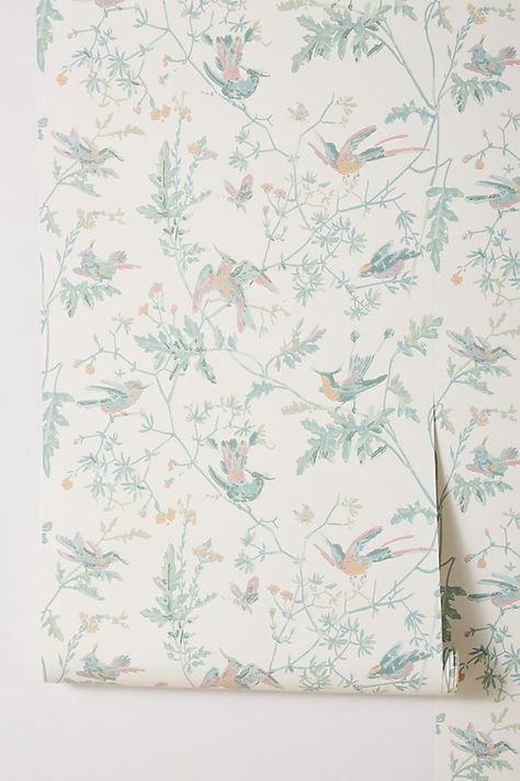 Anthropologie Wallpaper, Hummingbird Wallpaper, Furniture Wallpaper, Cole And Son Wallpaper, Pink Cushions, Bhldn Weddings, Cute Home Decor, Unique Wallpaper, Cole And Son