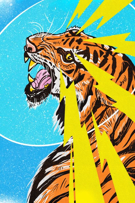 Paper Tiger, Biscayne National Park, National Park Camping, Illustration Procreate, Tiger Art, Camping Spots, Funky Art, Graphic Poster, Painting Inspiration