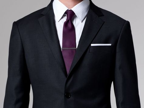 The Essential Charcoal Suit | Indochino Tie Outfits Men, Dress Coat Outfit, Dapper Dress, Suit Purple, Tie Outfit, Mens Dress Outfits, Cheap Suits, Charcoal Suit, Black Suit Men