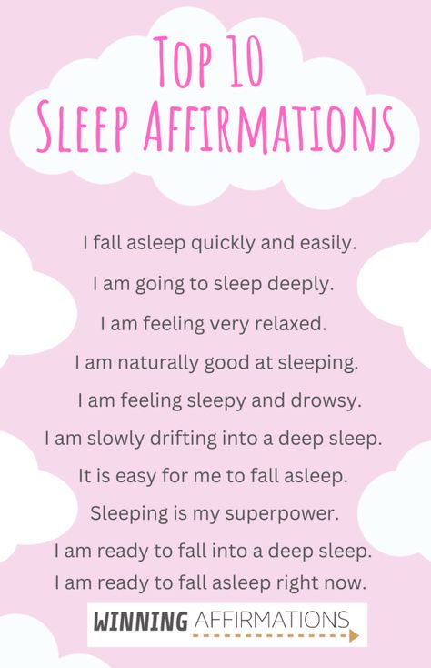 Sleep Affirmations - Positive Affirmations For Sleep - Winning Affirmations Positive Sleep Affirmations, Nighttime Affirmations For Sleep, Nighttime Affirmations, Winning Affirmations, Night Affirmations, Sleep Affirmations, Healing Guide, Affirmations Positive, Feeling Sleepy