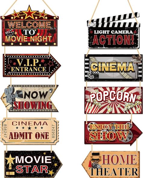 Cinema Themed Room, Film Production Design, Decoration Theme Cinema, Theatre Themed Party, Cinema Theme Party, Movie Living Room, Theatre Entrance, Cinema Theme, Old Hollywood Theme