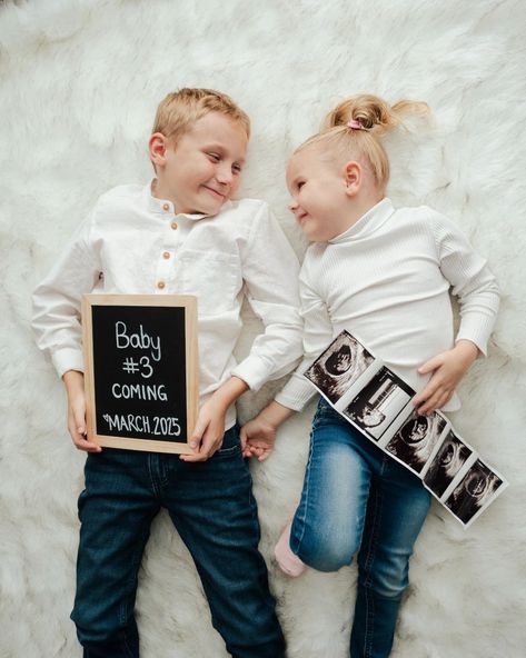 Third baby announcement 
B A B Y # 3 | Our family is growing 🍼  #babyannouncement #growingfamily #babyontheway Sibling Announcement Third, Baby Announcement 3rd Child, 3rd Baby Announcement With Siblings, 3rd Pregnancy Announcement With Siblings, Third Child Announcement, Baby Number 3 Announcement Ideas, Pregnancy Announcement 3rd Baby, 3rd Child Pregnancy Announcement, Baby 3 Announcement