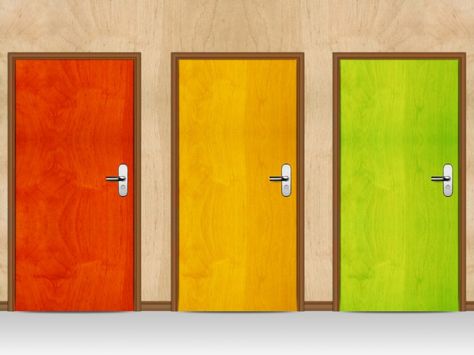 THE MONTY HALL PROBLEM Monty Hall, Steel Security Doors, Think Fast, Red Green Yellow, Security Door, Wooden Doors, Pure Color, Tall Cabinet Storage, Locker Storage