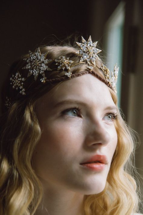 CELESTIAL COLLECTIONS Archives - Erica Elizabeth Designs Wedding Accessories Celestial Crown, Star Tiara, Fairytale Costumes, Wedding Veils Headpieces, Star Crown, Bridal Crown Tiara, Star Headband, Costume Ball, Hair Crown