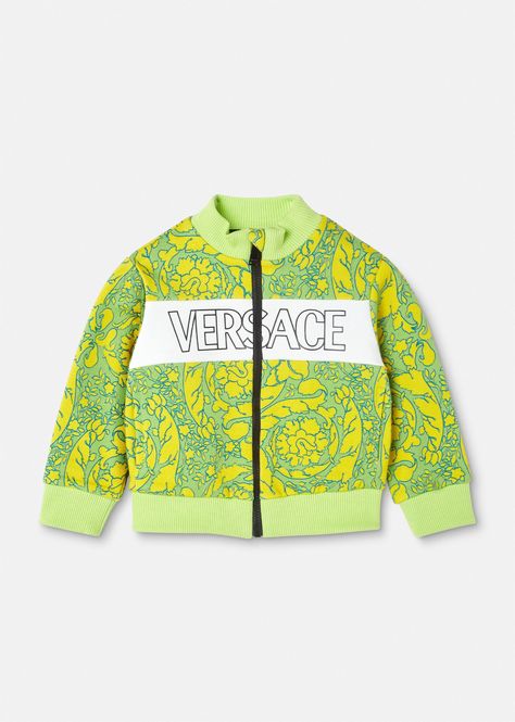 Versace Kids Barocco Silhouette Baby Sweatshirt for Baby Boys | US Online Store Kids Silhouette, Baby Silhouette, Versace Kids, Versace Logo, Versace Home, Jersey Sweatshirt, Kids Clothes Boys, High Neck Long Sleeve, Kids Logo