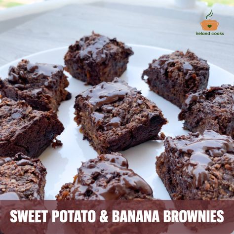 Sweet Potato & Banana Brownies recipes Sweet Potato Banana Brownies, Sweet Potato Banana, Cocoa Powder Brownies, Potato Brownies, Brownies Recipes, Banana Brownies, Sweet Potato Brownies, Cooking Sweet Potatoes, Vegan Sweet Potato