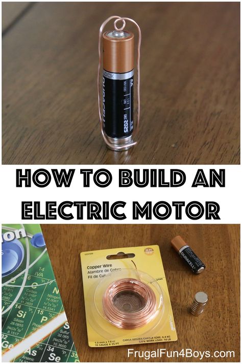 Build a Simple Electric Motor (Homopolar Motor) - Kids will be amazed with this science activity! Electricity Projects For Kids, Homopolar Motor, Vetenskapliga Experiment, Easy Science Projects, Science Electricity, Steam Projects, Simple Science, Kid Experiments, Science Projects For Kids