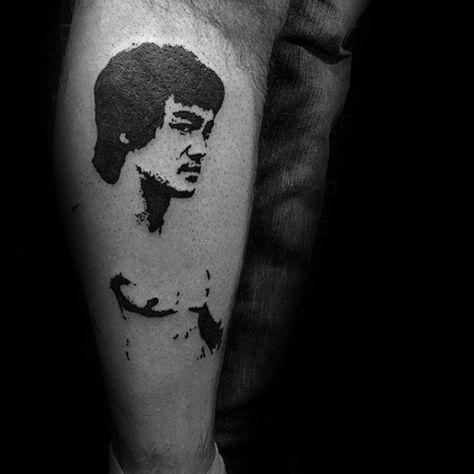 Bruce Lee Tattoo Ideas, Bruce Lee Tattoo Design, Bruce Lee Tattoo, Baby Name Tattoos, Best Tattoo Ever, Pawprint Tattoo, Literary Tattoos, Mouse Tattoos, Triangle Tattoos