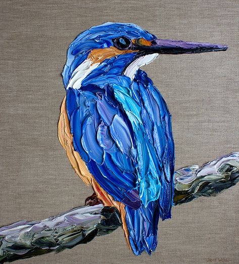 Kingfisher Painting, Textured Canvas Art, Impasto Painting, Diy Canvas Art Painting, Amazing Art Painting, Flower Art Painting, Art Painting Acrylic, Painting Art Projects, Diy Canvas Art