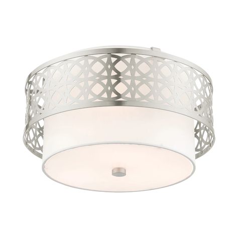 Rosdorf Park Durfee 3-Light 16" Flush Mount | Wayfair Semi Flush Lighting, Semi Flush Ceiling Lights, Living Room Hallway, Livex Lighting, Semi Flush Mount Lighting, Refined Style, Flush Ceiling Lights, Room Hallway, Semi Flush Mount