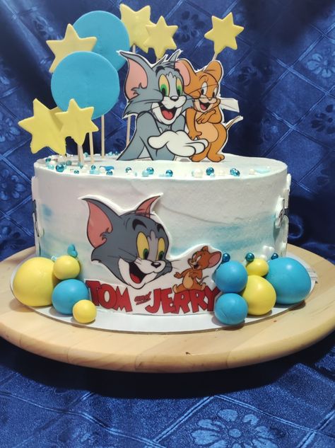 Tom And Jerry Birthday Cakes, 60 Wedding Anniversary Cake, Tom And Jerry Cake, Barbie Doll Birthday Cake, Doll Birthday Cake, Happy Birthday Theme, Dad Birthday Cakes, Baby First Birthday Cake, Happy Birthday Decor