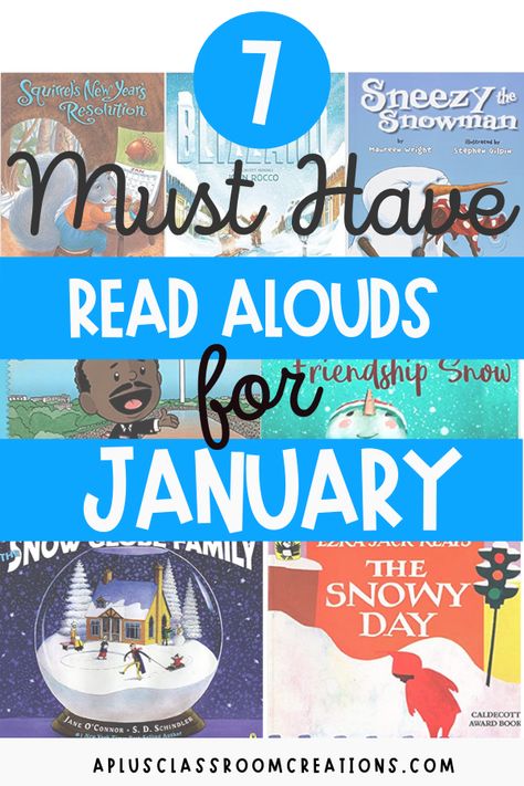 January In The Classroom, January Books For Kids, Best Read Alouds For Kindergarten, January Lesson Plan Themes, January Library Activities, January Kindergarten Themes, January Themes For Kindergarten, January Teaching Ideas, January Library Lessons