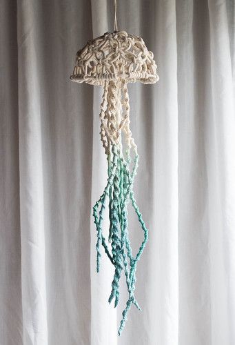 Macrame Jellyfish | Sonya Benham | Flickr Macrame Jellyfish, Simpul Makrame, Macrame Supplies, Macrame Knots Pattern, Macrame Wall Hanging Patterns, Macrame Patterns Tutorials, Micro Macramé, 수채화 그림, Macrame Ideas