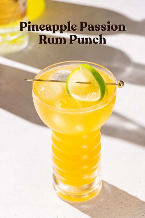 Passion Fruit Rum Punch, Fruity Rum Drinks, Tropical Rum Punch, Rum Punch Recipe, Recipes With Fruit Cocktail, Rum Punch Recipes, Passion Fruit Syrup, Perfect Summer Drink, Caribbean Rum