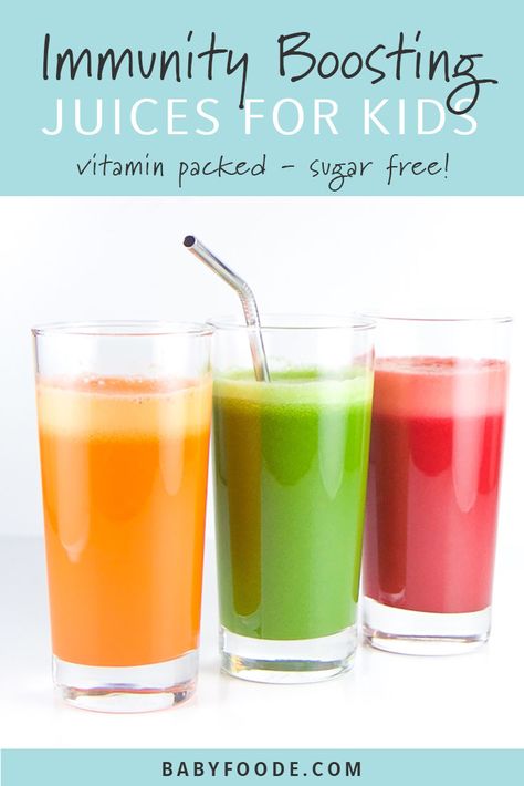 These three immunity boosting juice recipes are fully loaded with nutrients to help boost your kiddos immunity. Healthy, easy and totally tasty, your kids and toddlers will love these vegetable juice combinations! #juicing #kidfriendly #healthydrinks #toddlers Juice Combinations, Juice Recipes For Kids, Kids Juice, Veggie Juice, Lemon Diet, Lemon Detox, Detox Juice Recipes, Natural Detox Drinks, Juicing Benefits