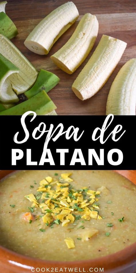 Plantain Soup, How To Cook Plantains, Cuban Dishes, Plantain Recipes, Boricua Recipes, Cuban Cuisine, Cuban Style, Caribbean Cuisine, Colombian Food