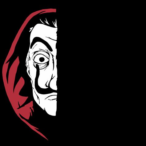 #money#heist Money Heist Artwork, Money Heist Logo, Money Heist Mask, Money Heist, Print Ideas, One Sided, Desktop Wallpaper, Profile Picture, Mask