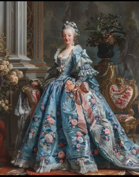 18th Century Fashion Aesthetic, Rokoko Aesthetic Girl, French Aristocracy Fashion, Rococo Fashion Aesthetic, Rocco Outfit, Roccocore Outfits, Rococo Fashion Women, Rococo Style Fashion, Rococo Clothing