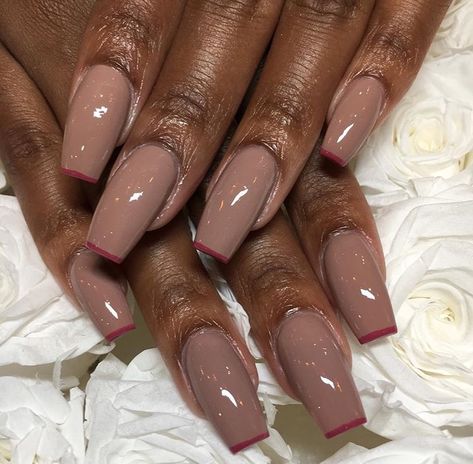 ❤@AmerieDetroit's Finest❤ Brown Acrylic Nails, Mauve Nails, Work Nails, Shiny Nails, Nails 2023, Neutral Nails, Girls Nails, Square Acrylic Nails, Coffin Nails Designs