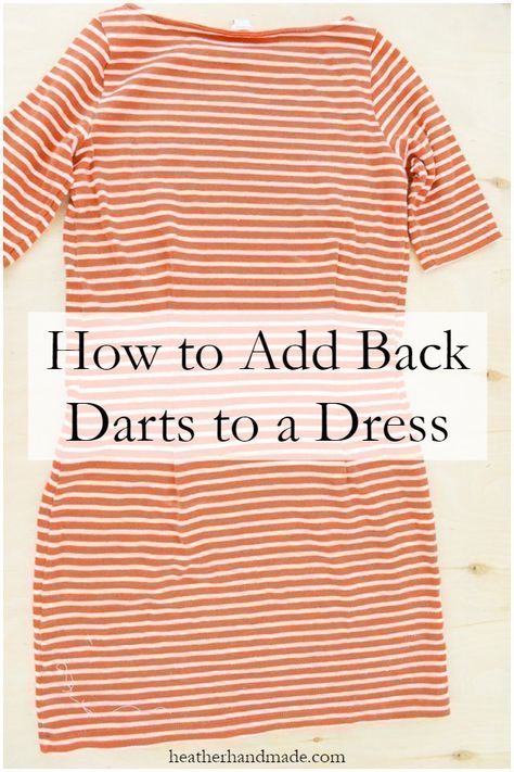 Learn how to add back darts to dress for a better fit! This alteration is great to make your dresses fit better and add shaping in the back. How To Sew Darts In A Dress, Sewing Darts In A Dress, How To Take In A Dress At The Waist, How To Tailor A Dress, Dress Alterations Diy, Diy Alterations, Sewing Repairs, Simple Sewing Tutorial, Average Woman