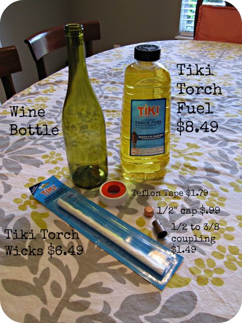 Backyard Wedding Pool, Pool Wedding Decorations, Torches Tiki, Wine Bottle Tiki, Wine Bottle Tiki Torch, Wine Bottle Project, Recycled Jars, Pool Wedding, Bottle Craft