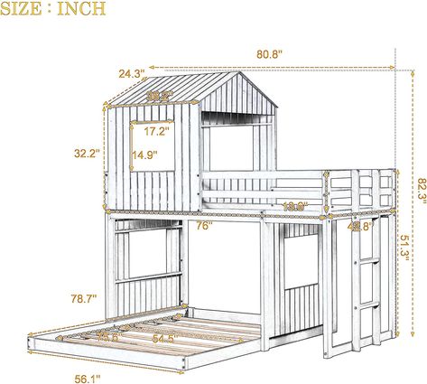 Playhouse Design, Farmhouse Ladder, Bed Loft, Playhouse Bed, Low Bed Frame, House Bunk Bed, Bedroom Addition, Bunk Bed With Slide, Bunk Bed Loft