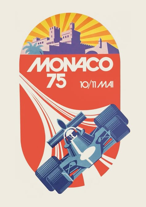 Monaco Grand Prix Posters, Vintage Racing Poster, Grand Prix Posters, Poster Advertising, F1 Art, The Great Race, F1 Poster, Course Automobile, Racing Art