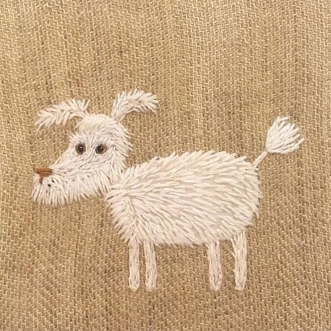 First Dog, Animals Embroidery, 강아지 그림, Cute Embroidery, Animal Embroidery, 자수 디자인, Applique Embroidery, Hand Embroidery Art, Hand Embroidery Stitches