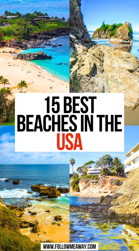 15 Best Beaches In The USA Us Vacation Destinations, Vacation Destinations In The Us, Best Beaches To Visit, Summer Vacation Destinations, Visit Places, Travel Bucket List Usa, Usa Beaches, Pretty Beach, Usa Travel Destinations