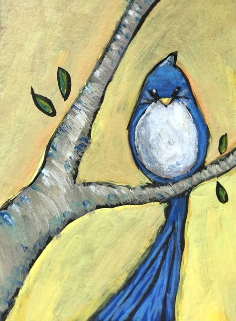 Bird Painting Easy, Easy Bird Painting, Whimsical Bird Art, Peace Poles, Bird Painting Acrylic, Painting 101, Whimsical Art Paintings, Painted Birds, Paintings For Beginners