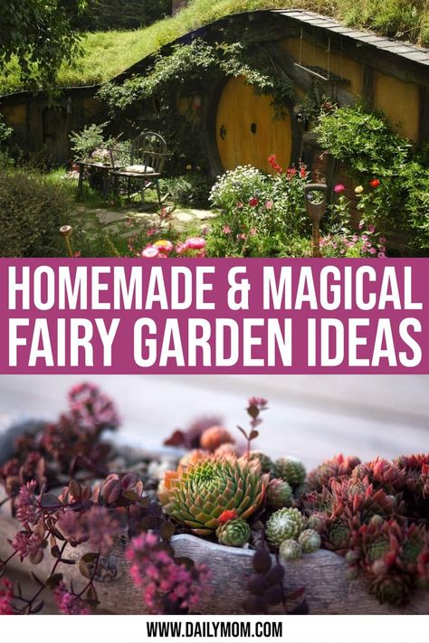 A fairy garden is a miniature wonderland. You can bring this magic to your yard or home with these 5 homemade fairy garden ideas from DailyMom.com Creating A Fairy Garden, Fairy Garden Landscape Ideas, Diy Outdoor Fairy House, Large Fairy Garden Ideas Backyards, Building A Fairy Garden, Natural Fairy Garden Ideas, Large Fairy Garden Ideas Tree Trunks, Outdoor Fairy Garden Ideas Landscaping, Secret Fairy Garden