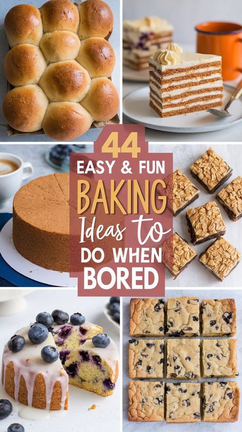 Fun & Easy Things to Bake When Bored Quick Things To Bake Desserts, Sweet Treats To Take To Work, Easy To Make At Home Desserts, Fun Family Dessert Ideas, Easy Bake Treats, Quick Simple Baking Recipes, Easy Deserts Few Ingredients, Quick Fun Desserts, Desserts To Give To Neighbors