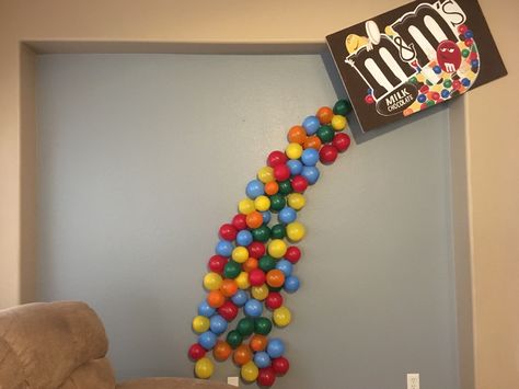 M&M balloon wall M&m Balloons, M And M Party Theme, M&m Theme Birthday Party, M&m Themed Party, Trunk Or Treat M&m Theme, M&m Party Decorations, M&m Display, M And M Birthday Party Ideas, M&m Theme Party Ideas