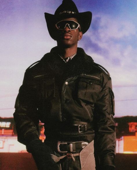 SPOTTED: Lil Nas X Appears on the Cover of Dazed Magazine – PAUSE Online | Men's Fashion, Street Style, Fashion News & Streetwear Goth Cowboy, Black Pics, Dazed Magazine, Cowboy Aesthetic, Western Photography, Black Cowboys, Urban Cowboy, Space Cowboys, Black Cowboy