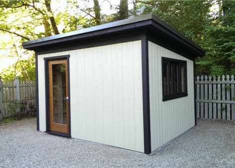 urban studio garden shed in Andover, Massachusetts Storage Backyard, Shed Build, Shed Blueprints, Loafing Shed, Backyard Storage Sheds, Shed Building, Build Your Own Shed, Modern Shed, Cheap Sheds