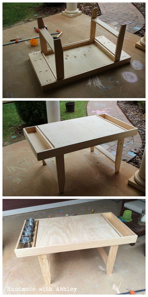 DIY Geometric Kids Art Table – September Fab Furniture Flippin' Contest Entry - Handmade with Ashley Diy Art Table, Play Table With Storage, Diy Kids Art Table, Kids Art Table, Kids Craft Tables, Diy Kids Table, Diy Kids Art, Kids Play Table, Lego Table