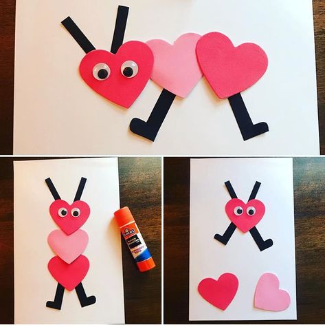 Simple Valentines Craft For Kids, Children’s Valentines Crafts, Valentine Cards Kids Can Make, Valentine Toddler Crafts Easy Diy, Kids Crafts For Valentines Day, Valentine’s Day Kids Cards, Valentines Day Cards Handmade Kids, Valentine’s Day Card For Kids, Valentines Day Childrens Crafts